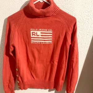 Turtleneck Coral pink used Ralph Lauren sweater